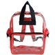 a red two - tone double handle backpack