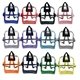a group of two - tone double handle backpack