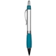 aerial view a silver with light blue accents wolverine rubber ergo - gripper pen, image 1 of 2
