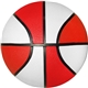 a red/white 7 mid - size rubber basketball colors