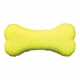 aerial view a optic yellow bone shaped toy tennis ball, image 1 of 3