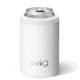 aerial view a matte white swig(r) 12 oz combo can bottle cooler, laser, premium, image 1 of 3