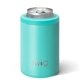 aerial view a matte aqua swig(r) 12 oz combo can bottle cooler, laser, premium, image 1 of 3