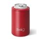 aerial view a matte crimson swig(r) 12 oz combo can bottle cooler, laser, premium, image 1 of 2