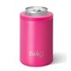 aerial view a matte hot pink swig(r) 12 oz combo can bottle cooler, laser, premium, image 1 of 2