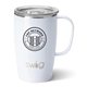 aerial view a diamond white swig(r) 18 oz shimmer insulated mug, laser, premium, image 1 of 2
