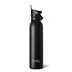 aerial view a matte black swig(r) 20 oz matte bottle with flip and sip lid, laser, standard, image 1 of 2