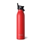 aerial view a matte red swig(r) 20 oz matte bottle with flip and sip lid, laser, standard, image 1 of 2