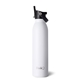 aerial view a matte white swig(r) 20 oz matte bottle with flip and sip lid, laser, standard, image 1 of 2