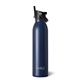 aerial view a matte navy swig(r) 20 oz matte bottle with flip and sip lid, laser, standard, image 1 of 2