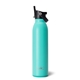 aerial view a matte aqua swig(r) 20 oz matte bottle with flip and sip lid, laser, standard, image 1 of 2