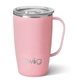 aerial view a blush swig(r) 18 oz insulated matte mug, laser, standard, image 1 of 2