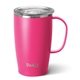 aerial view a matte hot pink swig(r) 18 oz insulated matte mug, laser, standard, image 1 of 2