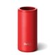 aerial view a matte red swig(r) 12 oz skinny matte can cooler, full color digital, image 1 of 2