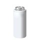 a matte white swig(r) 12 oz skinny matte can cooler, full color digital