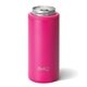 aerial view a matte hot pink swig(r) 12 oz skinny matte can cooler, full color digital, image 1 of 2