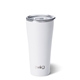 aerial view a matte white swig(r) 32 oz matte tumbler, laser, standard, image 1 of 2