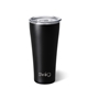 aerial view a matte black swig(r) 32 oz matte tumbler, laser, premium, image 1 of 2