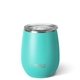 aerial view a matte aqua swig(r) 14 oz matte stemless wine cup, image 1 of 2