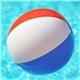 a group of 12 red / white / blue beach ball