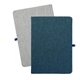 aerial view a dark blue recycled two tone notebook, image 1 of 2