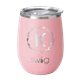 aerial view a blush swig(r) 14 oz matte stemless wine cup, laser, premium, image 2 of 2