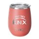 aerial view a coral swig(r) 14 oz matte stemless wine cup, laser, premium, image 2 of 2