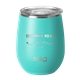 aerial view a matte aqua swig(r) 14 oz matte stemless wine cup, laser, premium, image 2 of 2