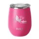 aerial view a matte hot pink swig(r) 14 oz matte stemless wine cup, laser, premium, image 2 of 2