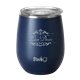 aerial view a matte navy swig(r) 14 oz matte stemless wine cup, laser, premium, image 2 of 2