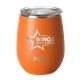 aerial view a matte orange swig(r) 14 oz matte stemless wine cup, laser, premium, image 2 of 2