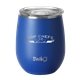 aerial view a matte royal swig(r) 14 oz matte stemless wine cup, laser, premium, image 2 of 2