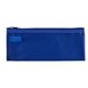aerial view a trans blue 8-1/4 w x 3-3/8 h zipper vinyl pencil and accessories pouch, image 1 of 7