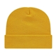 a mustard knit cap with cuff