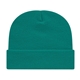 a teal knit cap with cuff