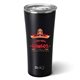 aerial view a matte black swig(r) 22 oz matte tumbler, full color digital, image 2 of 2