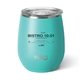 aerial view a matte aqua swig(r) 14 oz matte stemless wine cup, image 2 of 2