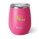 aerial view a matte hot pink swig(r) 14 oz matte stemless wine cup, image 2 of 2