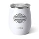 aerial view a matte white swig(r) 14 oz matte stemless wine cup, image 2 of 2
