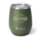 aerial view a olive green swig(r) 14 oz matte stemless wine cup, image 2 of 2