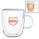 a group of 14 oz double walled latte glass mug w / handle