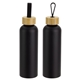 aerial view a black asbury 24 oz recycled aluminum bottle, image 1 of 3