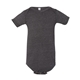 aerial view a dark grey heather bella + canvas - baby short sleeve onesie - 100b, image 1 of 3
