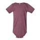 aerial view a heather maroon bella + canvas - baby short sleeve onesie - 100b, image 1 of 3