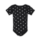 aerial view a black/ white dot rabbit skins - infant baby rib bodysuit, image 1 of 3
