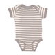 aerial view a titanium/ natural stripe rabbit skins - infant baby rib bodysuit, image 1 of 2