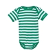 aerial view a kelly/ white stripe rabbit skins - infant baby rib bodysuit, image 1 of 3
