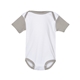 aerial view a white/ titanium rabbit skins - infant baby rib bodysuit, image 1 of 3
