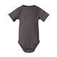 aerial view a charcoal rabbit skins fine jersey infant lap shoulder creeper, image 1 of 3