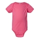aerial view a hot pink rabbit skins fine jersey infant lap shoulder creeper, image 1 of 3